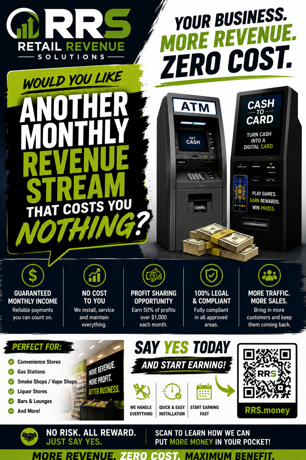 Retail Revenue Solutions – ATM and Cash-to-Card kiosks